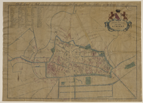 29137 Plattegrond van de stad Utrecht en omgeving waarop de huisnummers van de in 1866 met cholera besmette huizen zijn ...